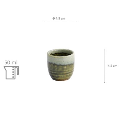 TDS, Sake-Cup, 4,5 x 4,5 cm, 50 ml, Weiß/Grün - Art Nr. 15848