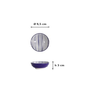 Sauce Bowl Nippon Blue Lines, Porcelain, 150 ml, Item No. 15988