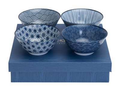 TDS, Tayo-Schalen Set, 4-tlg., Nippon Blue, Ø 15,2 x 6,7 cm 500 ml, Art.-Nr. 16039