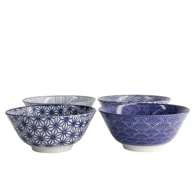TDS, Tayo-Schalen Set, 4-tlg., Nippon Blue, Ø 15,2 x 6,7 cm 500 ml, Art.-Nr. 16039