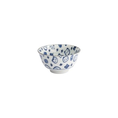 Bowl Kawaii Lucky Cat Neko Blue, Porcelain, 300 ml, Item No. 16121