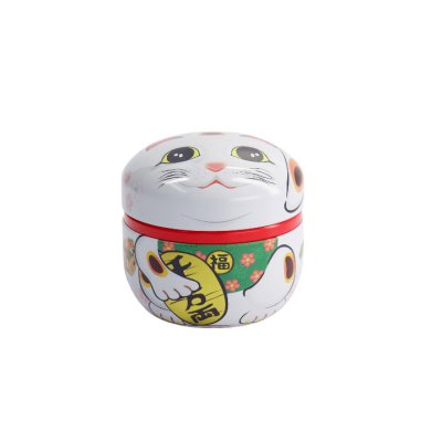 Tea Container Lucky Cat White, Stainless Steel, &Oslash; 8.6 &times; 8.4 cm, 100 g