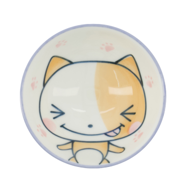 TDS, Rice Bowl, Kawaii Cat Neko, Blue, Ø 10.5 x 5 cm 200 ml - Item No. 16295