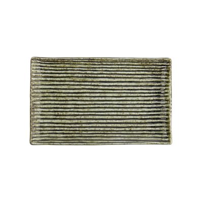 Sushi Plate Mino Craft Green, Porcelain, 23.8 × 15 cm, Item No. 16309