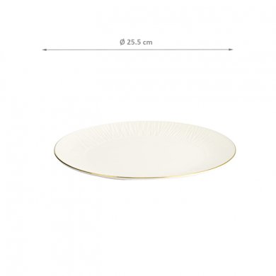 TDS, Plate, Nippon White, Lines, Ø 25.5 x 2 cm - Item No. 16415