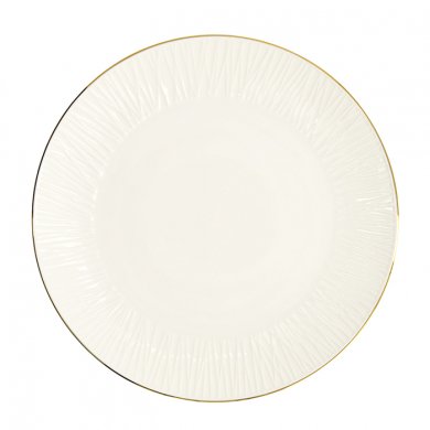 TDS, Plate, Nippon White, Lines, Ø 25.5 x 2 cm - Item No. 16415
