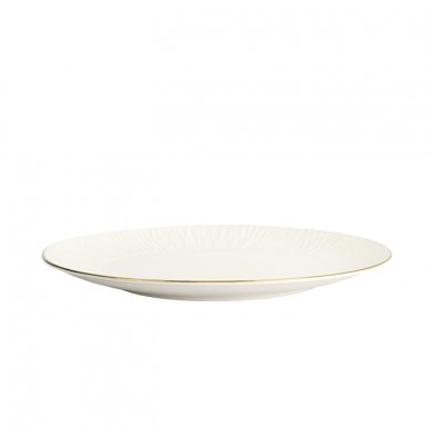 TDS, Plate, Nippon White, Lines, Ø 25.5 x 2 cm - Item No. 16415