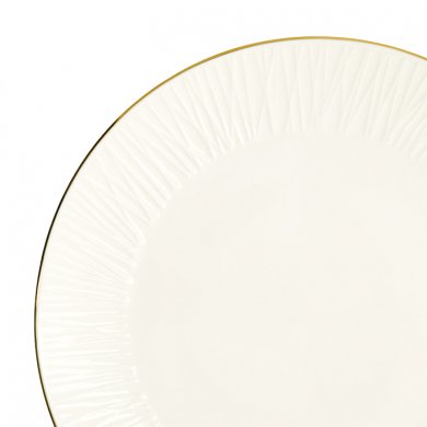 TDS, Plate, Nippon White, Lines, Ø 25.5 x 2 cm - Item No. 16415