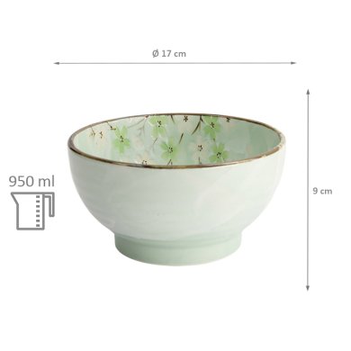 TDS, Bowl, Green Cosmos, Ø 17x9cm 1000ml, Item No. 16503
