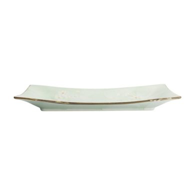 Servierplatte Green Cosmos, Steinzeug, 33,2 × 19,3 × 2,2 cm, Art.-Nr. 16508