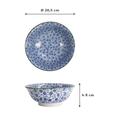 Ramenschale Hana Blue Mixed Bowls Karakusa, Porzellan, 1,2 l, Art.-Nr. 16539