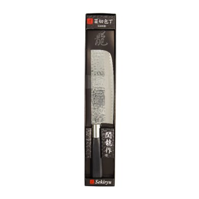 Nakiri Knife (vegetable knife) Sekiryu, Stainless steel, Hammered finish, blade 16.5 cm, handle in ABS plastic, Item No. 16601