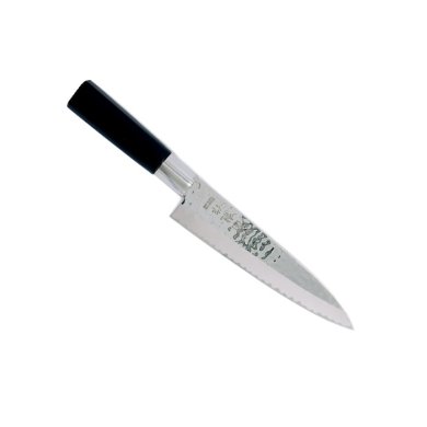 Gyuto Knife (carving knife) Sekiryu, Stainless steel, Hammered finish, blade 18 cm, handle in ABS plastic, Item No. 16604
