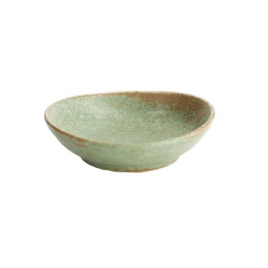 Oval Sauce Dish Vert Sauge Green, Stoneware, 8.3 × 2.3 cm, Item No. 16662