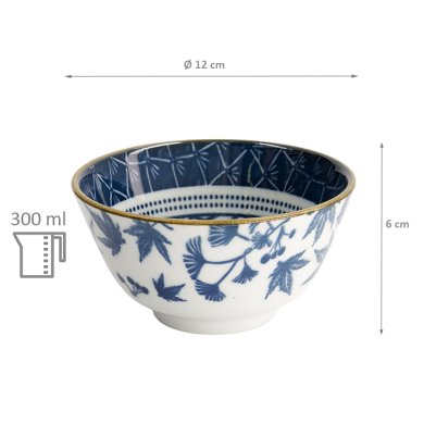 TDS, Bowl, Flora Japonica, Gingko Ø 12 x 6.3 cm - Item No: 16696