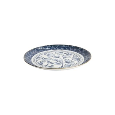 Plate Flora Japonica Gingko Blue, White, Porcelain, Ø 20.6 cm, Item No. 16716