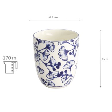 TDS, Teebecher, Flora Japonica, Gingko, Ø 6,7 x 7,7 cm 170 ml - Art Nr: 16724