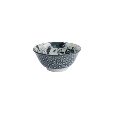 Rice Bowl Asakusa Ninja White, Red, Black, Porcelain, Ø 14.8 cm, 550 ml, Item No. 16855
