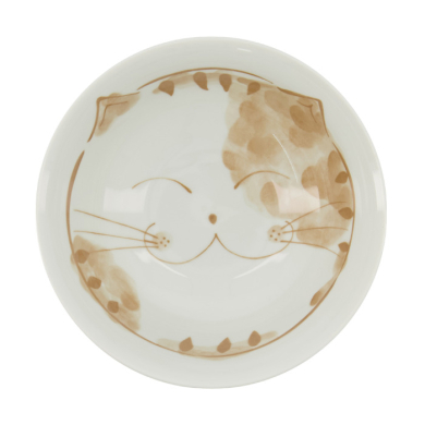 Rice Bowl Fuku Cat Neko Kawaii Blue, Porcelain, 1 l, Item No. 16903