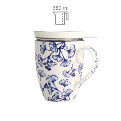 TDS, Tassen-Geschenkset, Flora Japonica, Ginkgo, mit Teesieb und Teespitze, 380 ml - Art Nr: 16976