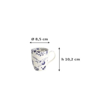 Tasse Flora Japonica Crane Blau in Geschenkbox, Porzellan, 380 ml, Art.-Nr. 16978