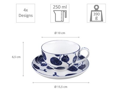 4 pcs Mug Set with saucers at Tokyo Design Studio (picture 6 of 6)
