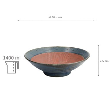 TDS, Noodle Bowl, Bowl Wabi Kon Nezumi, Ø 24.5 cm