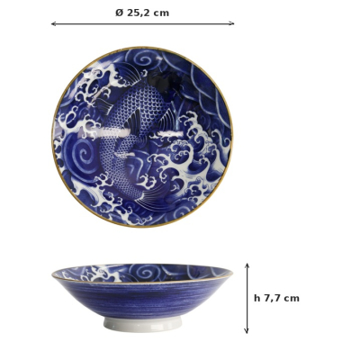 Schale Japonism Carp Blau, Porzellan, 1,6 L, Art.-Nr. 17108