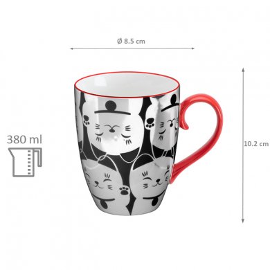 Weiße Katze Kawaii Glückliche Katze (Lucky Cat) Tasse in Geschenkbox bei Tokyo Design Studio (Bild 3 von 3)