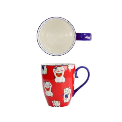 Red Classic Cat Kawaii Lucky Cat Mug with Giftbox at Tokyo Design Studio (picture 1 of 7)