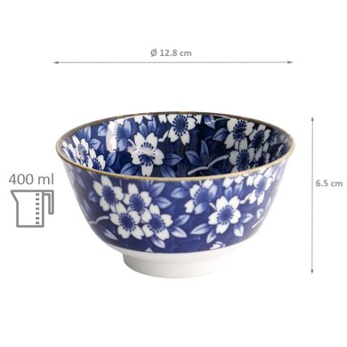 TDS, Bowl, Tokyo Blue, Mixed Bowls, Sakura, Ø 12.8 x 6.5 cm, 400 ml, Item No. 17762