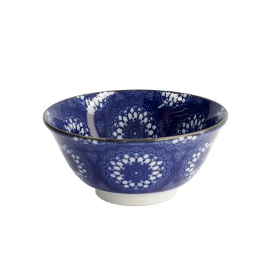 TDS, Bowl, Mixed Bowls, Flower Blue, Ø 14.8 x 6.8 cm 550 ml - Item No. 17782