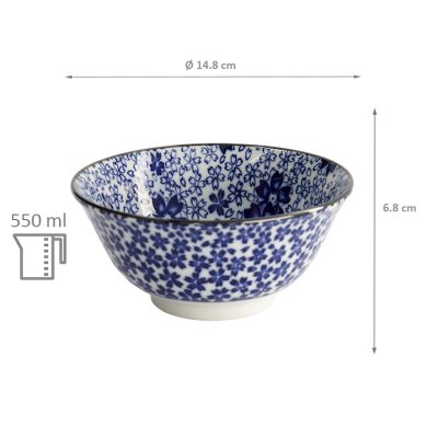 TDS,  Schale, Mixed Bowls, Sakura Chirashi, Ø 14,8 x 6,8 cm 550 ml  - Art Nr. 17784