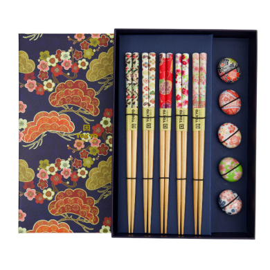 Flower inkl. Ablagen 5 Paar Essstäbchen bei Tokyo Design Studio