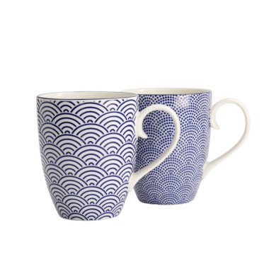 Tassen-Set Nippon Blue Blau/Weiß in Geschenkbox, 2-tlg., Porzellan, 380 ml, Art.-Nr. 17988