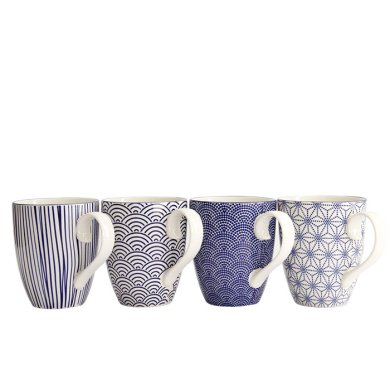 TDS, Mug Set, 4-piece set, Giftset, Nippon Blue, Ø 8.5 x 10.2 cm 380 ml, Item No. 17989