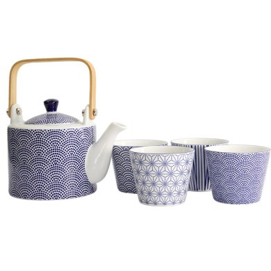 TDS, Tea Set, Giftset, Nippon Blue, 5-piece set, Item No. 17990
