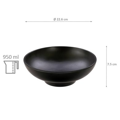 TDS, Bowl, Melamine, Ø 22.6x7.5cm, 950ml, Item No. 18235