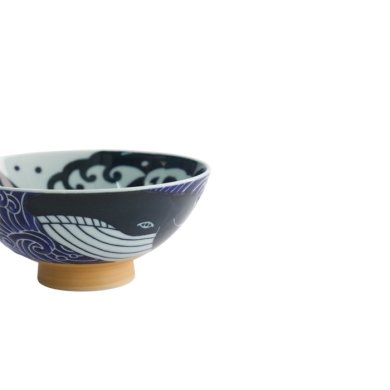 Rice Bowl Kawaii Ohira Whale, Porcelain, 450 ml, Item No. 18328