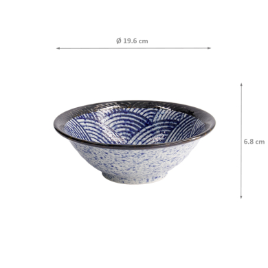 TDS, Bowl, Aisai Seigaiha, Ø 19.6 x 6.8 cm, Item No. 18577