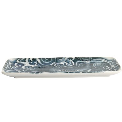 TDS, Teller, Japonism, Carp, Dunkelgrau, 28.5x14x2.5cm - Art Nr: 18746
