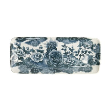 Serving Platter Japonism Lion Grey, White, Porcelain, 28.5 × 14 × 2.5 cm, Item No. 18749