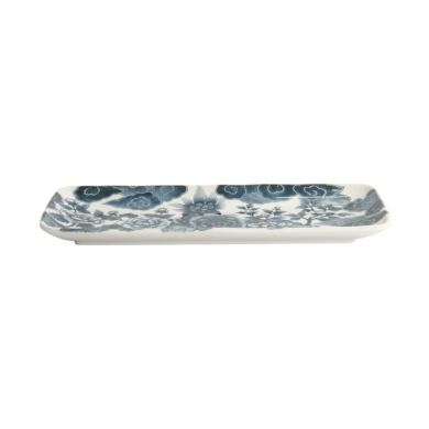 Serving Platter Japonism Lion Grey, White, Porcelain, 28.5 × 14 × 2.5 cm, Item No. 18749