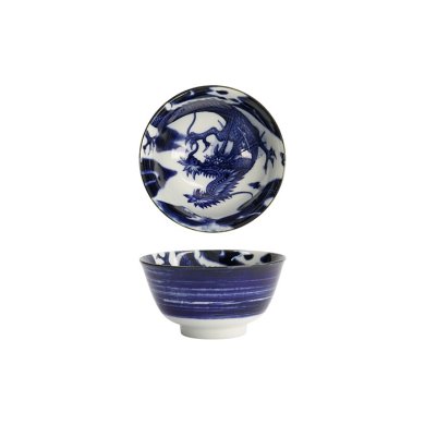 Schale Japonism Dragon Blau, Porzellan, 350 ml