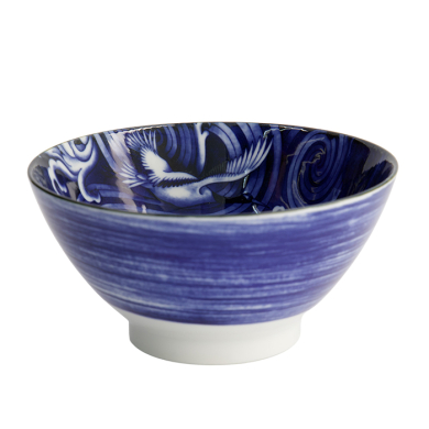 TDS, Japonism Bowl, Crane, Blue, Ø 18 x 9 cm - Item No: 18761