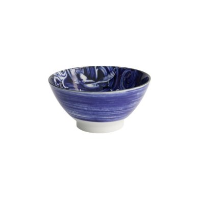 Rice Bowl Japonism Crane Blue, Porcelain, 1 L, Item No. 18761