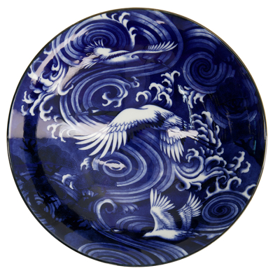 TDS, Japonism Bowl, Crane, Blue, Ø 25.2 x 7.7 cm - Item No: 18764