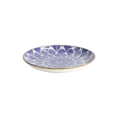 Plate Ohuke Dahlia Blue, White, Porcelain, Ø 21.5 cm, Item No. 18888