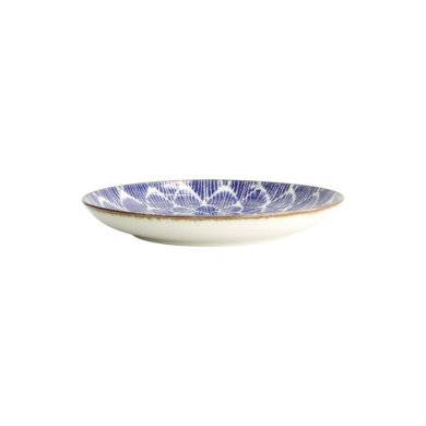 Plate Ohuke Dahlia Blue, White, Porcelain, Ø 21.5 cm, Item No. 18888