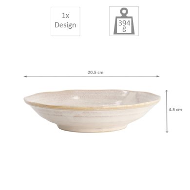 Schale Titanium Matte Weiß, Porzellan, Ø 20,5 cm, Art.-Nr. 20364